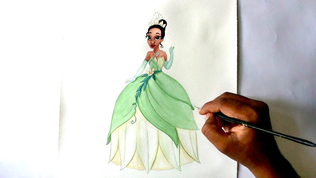 1280x720 How To Draw Princess Tiana From The Princess And The Frog Movie - Princess And The Frog Sketch