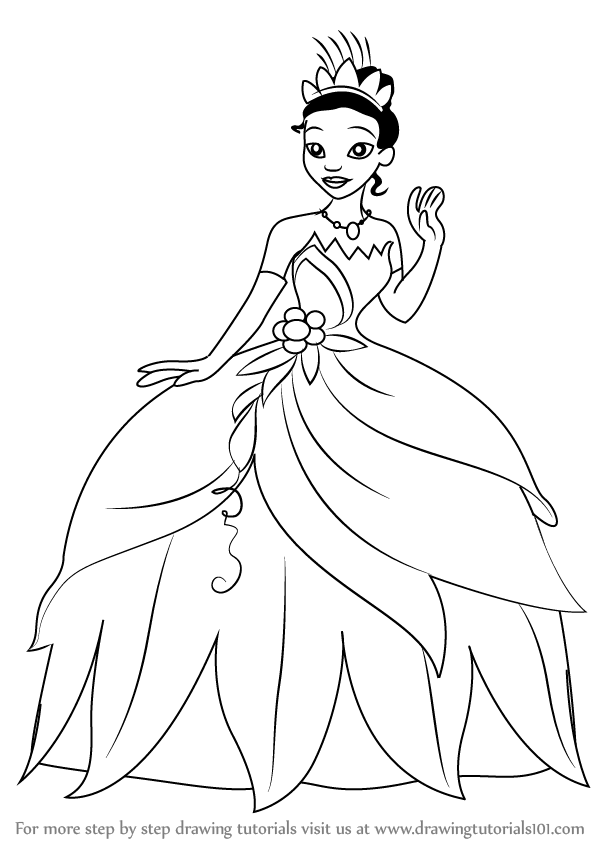 598x844 Learn How To Draw Tiana From The Princess And The Frog (The - Princess And The Frog Sketch