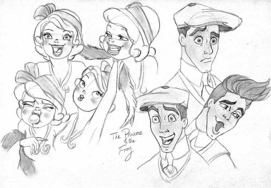 900x626 Princess + Frog Sketches 1 By Tella In Sa - Princess And The Frog Sketch