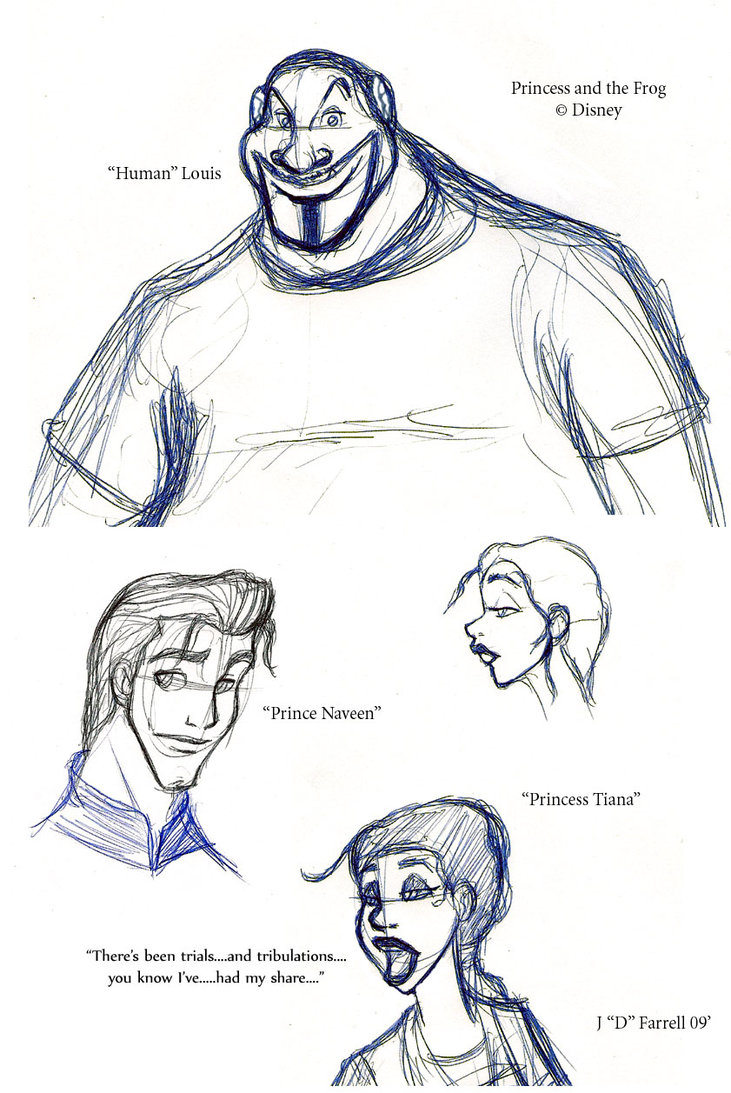 731x1093 Princess And The Frog Sketches By Darkmane - Princess And The Frog Sketch