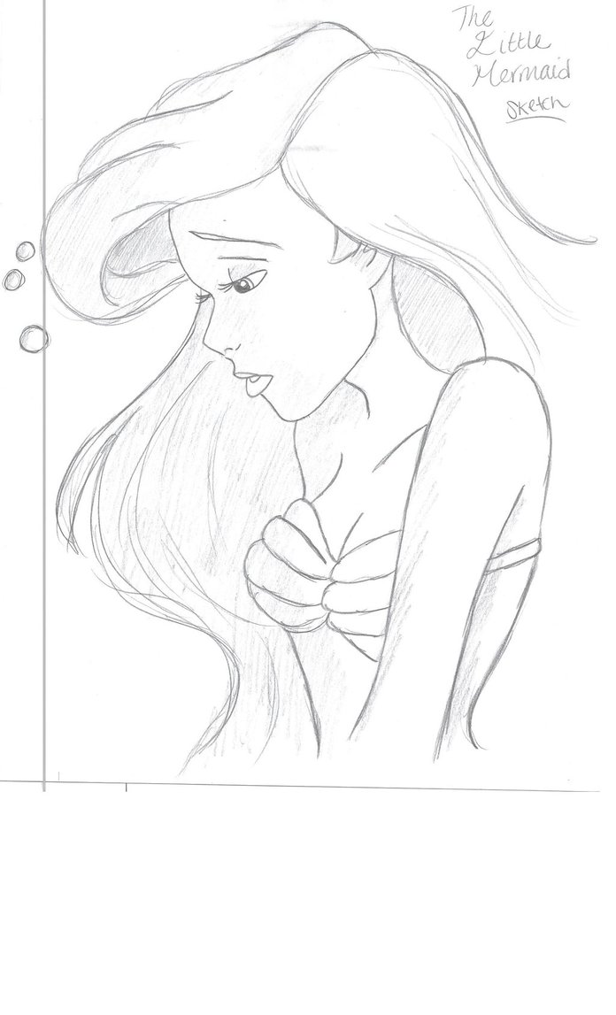 696x1147 Princess Ariel Sketch Drawing By Julietcapulet432 - Princess Ariel Sketch