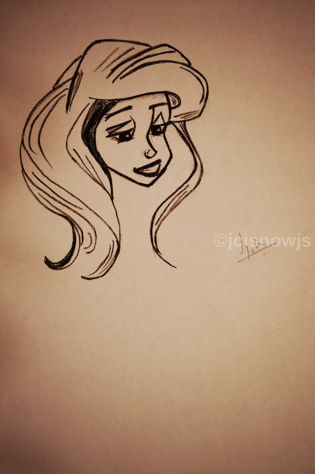 1013x1524 Princess Ariel Sketch By Jyoti Singh My Journey So - Princess Ariel Sketch