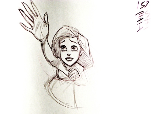 500x375 Walt Disney Characters Afbeeldingen Walt Disney Sketches - Princess Ariel Sketch