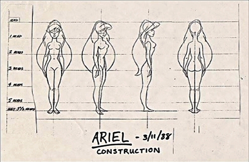 500x326 Walt Disney Figuren Bilder Walt Disney Sketches - Princess Ariel Sketch
