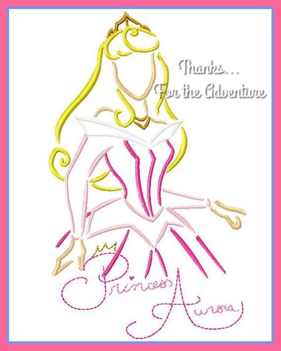570x711 Princess Aurora From Sleeping Beauty Autograph Combo Sketch Etsy - Princess Aurora Sketch