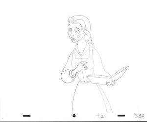 300x250 Disney Animation Art Production Drawing Prop Princess Belle Beauty - Princess Belle Sketch
