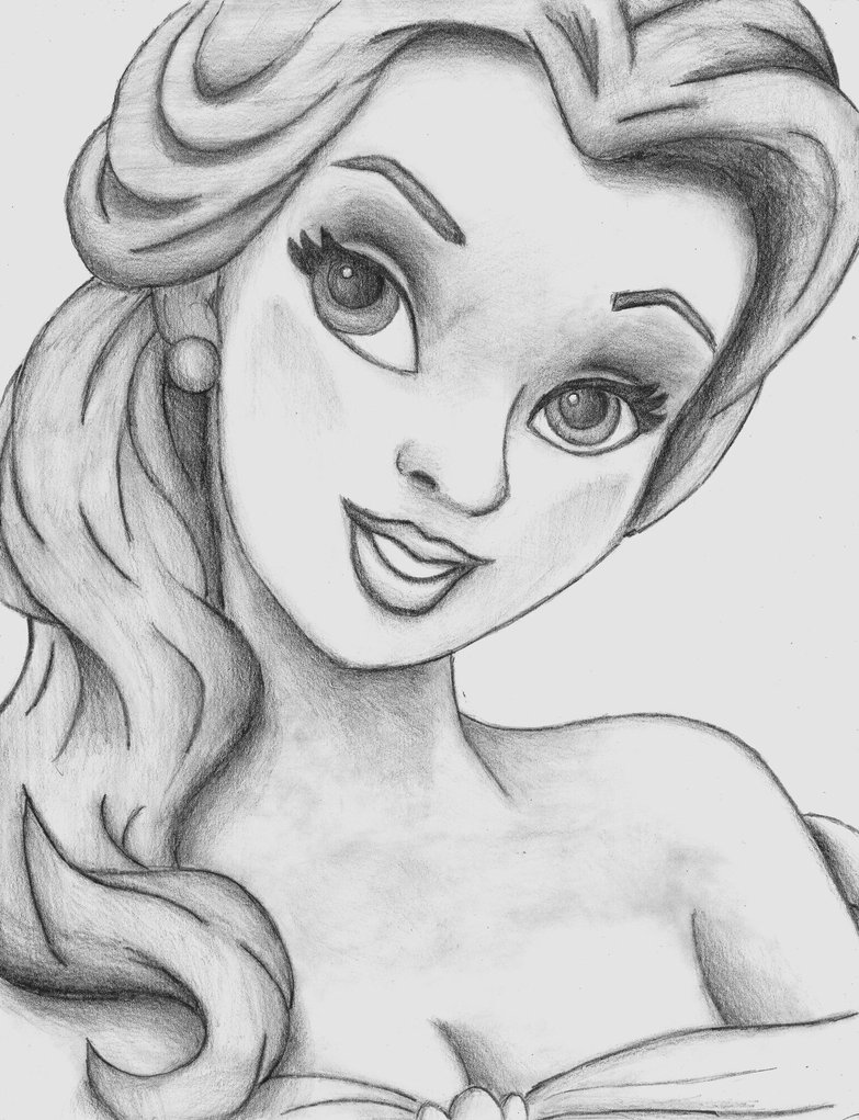 Princess Belle Sketch At Paintingvalley Com Explore Collection