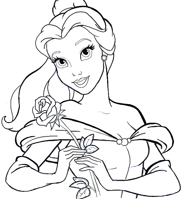 588x642 How To Draw Belle From Beauty And The Beast Step By Step Tutorial - Princess Belle Sketch