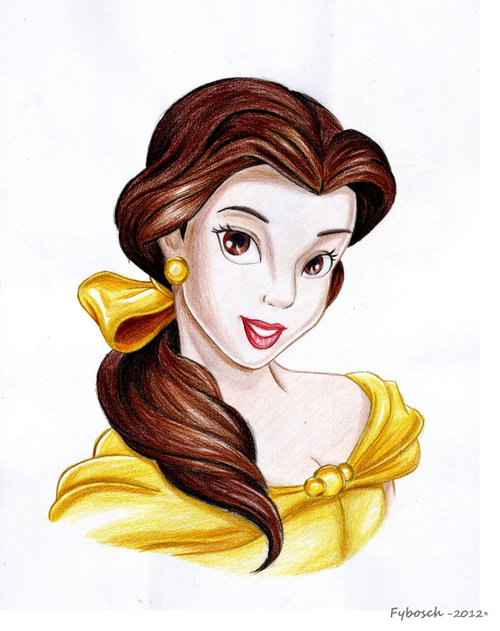 Princess Belle Sketch at PaintingValley.com | Explore collection of ...