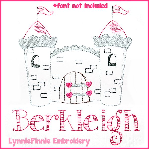 600x600 Pretty Princess Castle Colorwork Sketch Embroidery - Princess Castle Sketch