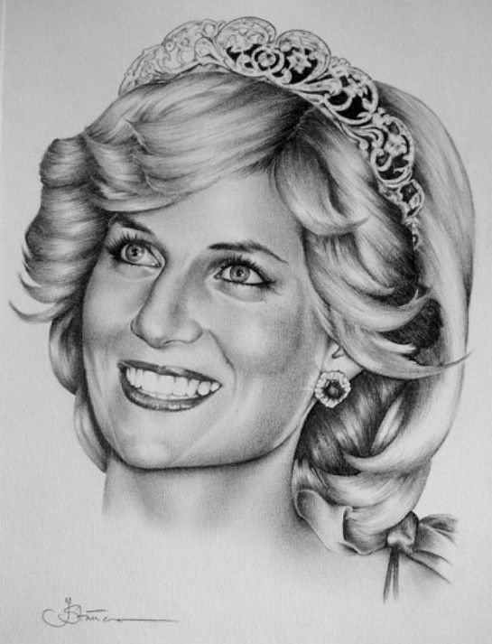 545x713 Pencil Portrait Mastery - Princess Diana Sketch