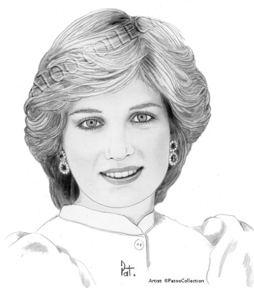 Princess Diana Sketch at PaintingValley.com | Explore collection of ...