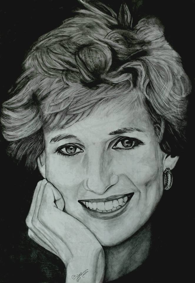 Princess Diana Sketch at PaintingValley.com | Explore collection of ...