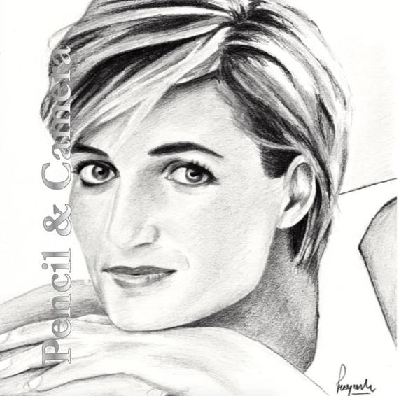 570x566 Princess Diana 2 Etsy - Princess Diana Sketch