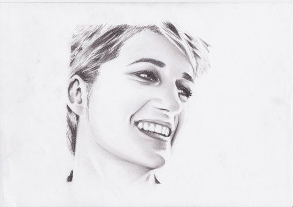 600x424 Princess Diana Charcoal Drawing 2011 By Art Samikahelin The - Princess Diana Sketch
