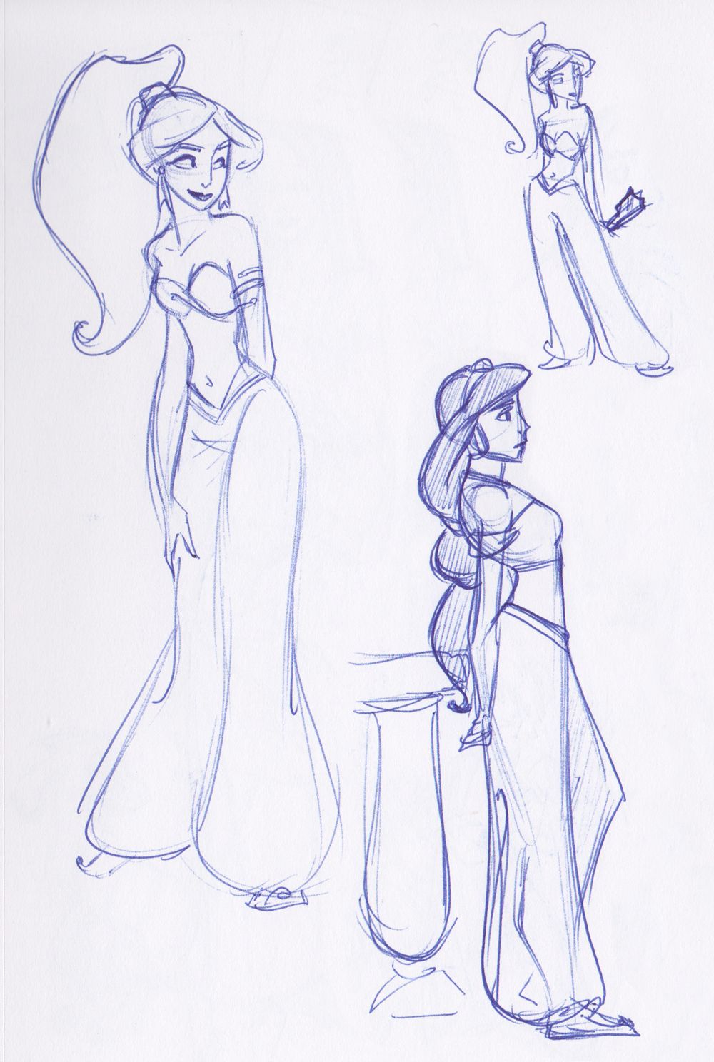 1000x1488 Aladdin - Princess Disney Sketch
