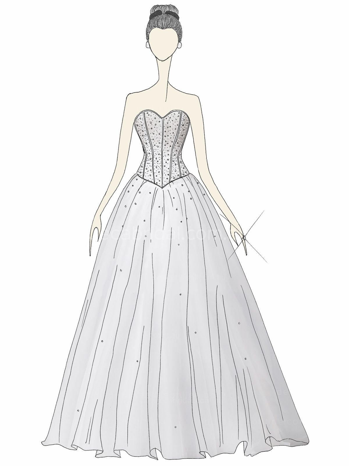 Princess Dress Sketch at PaintingValley.com | Explore collection of ...