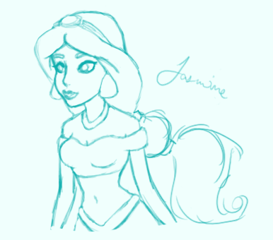 386x340 Princess Jasmine Sketch By Danakairi - Princess Jasmine Sketch