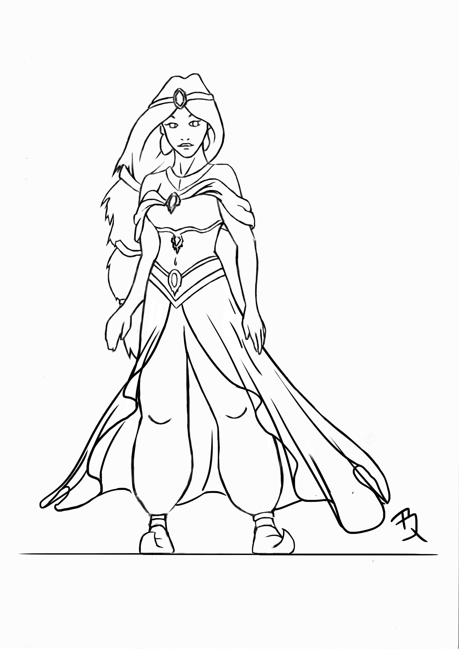 1920x2715 Quittais - Princess Jasmine Sketch