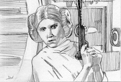 400x271 Princess Leia Sketch Card By Stungeon - Princess Leia Sketch