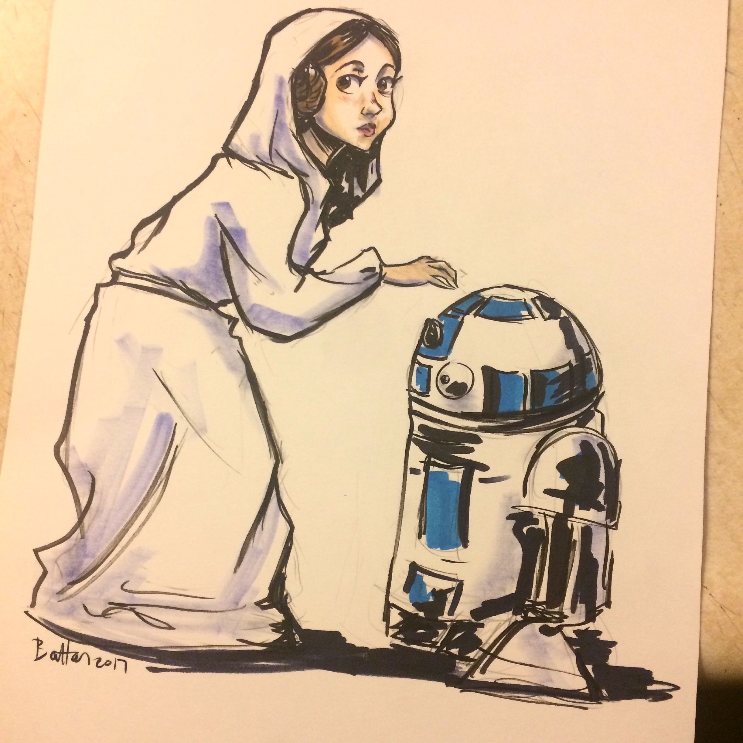 2447x2447 Princess Leia Sketch Erica Draws Stuff - Princess Leia Sketch