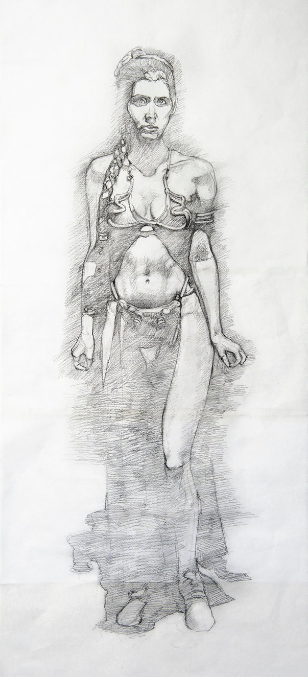 603x1325 Princess Leia Sketch By Miltonnakata - Princess Leia Sketch