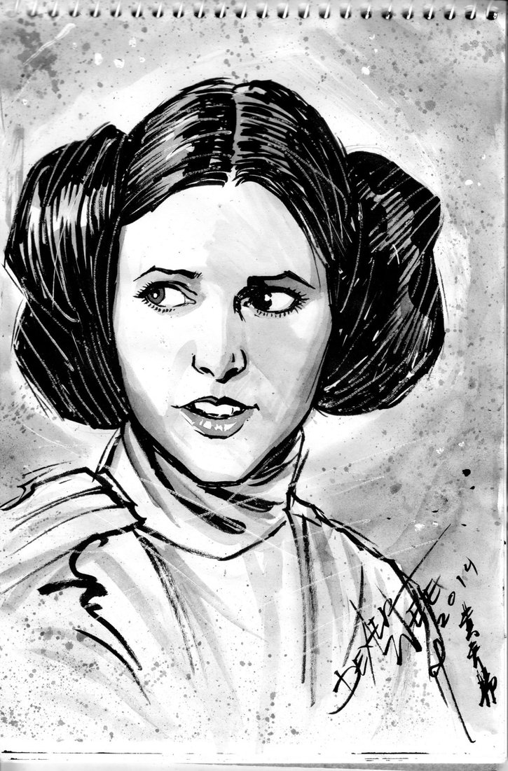 725x1101 Princess Leia Sketch By Dexterwee - Princess Leia Sketch