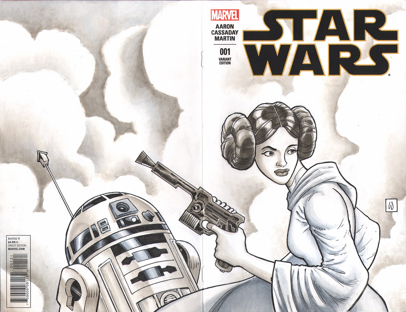 1299x1000 Princess Leiar2d2 Sketch Cover Matthew Warlick - Princess Leia Sketch