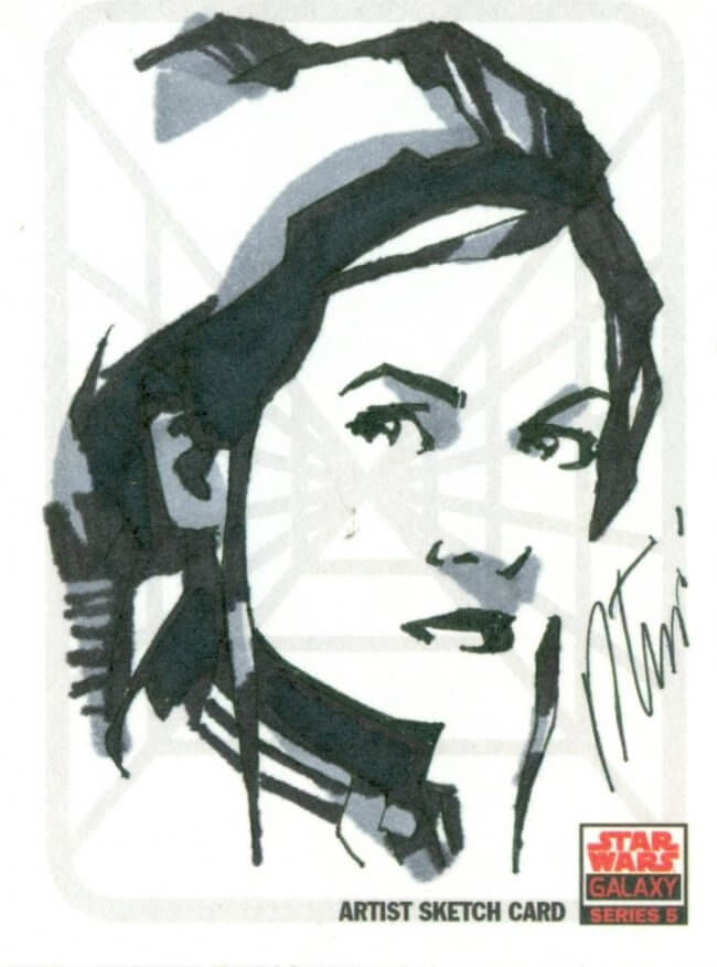 650x876 Star Wars Galaxy 5 Sketch Card Princess Leia Robert Teranishi - Princess Leia Sketch