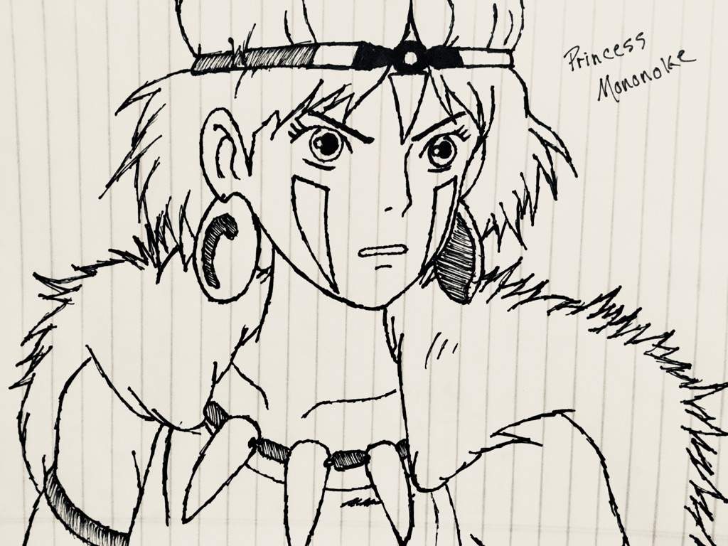 1024x768 Princess Mononoke Quick Sketch Anime Amino - Princess Mononoke Sketch