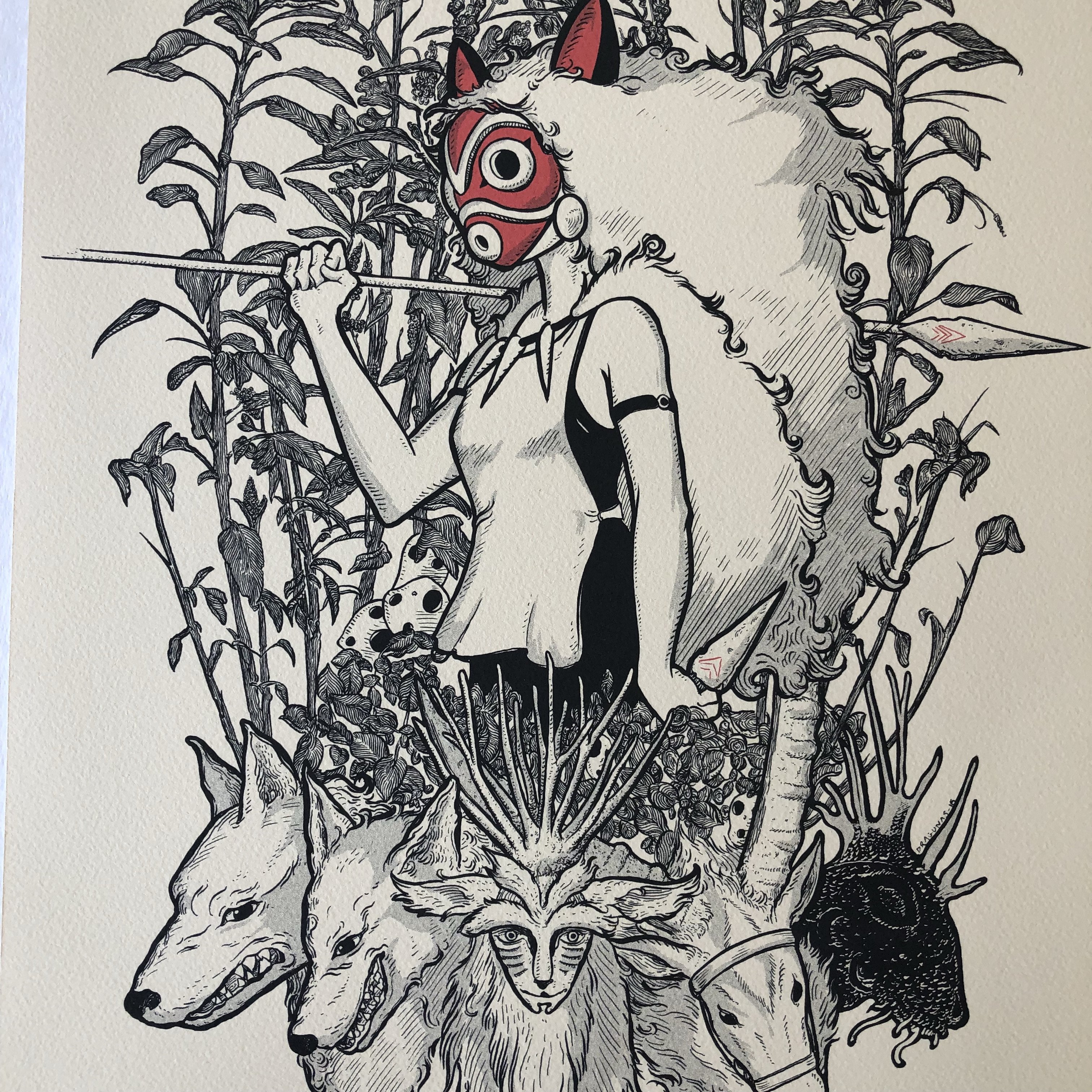 3024x3024 Princess Mononoke By Jm Dragunas - Princess Mononoke Sketch