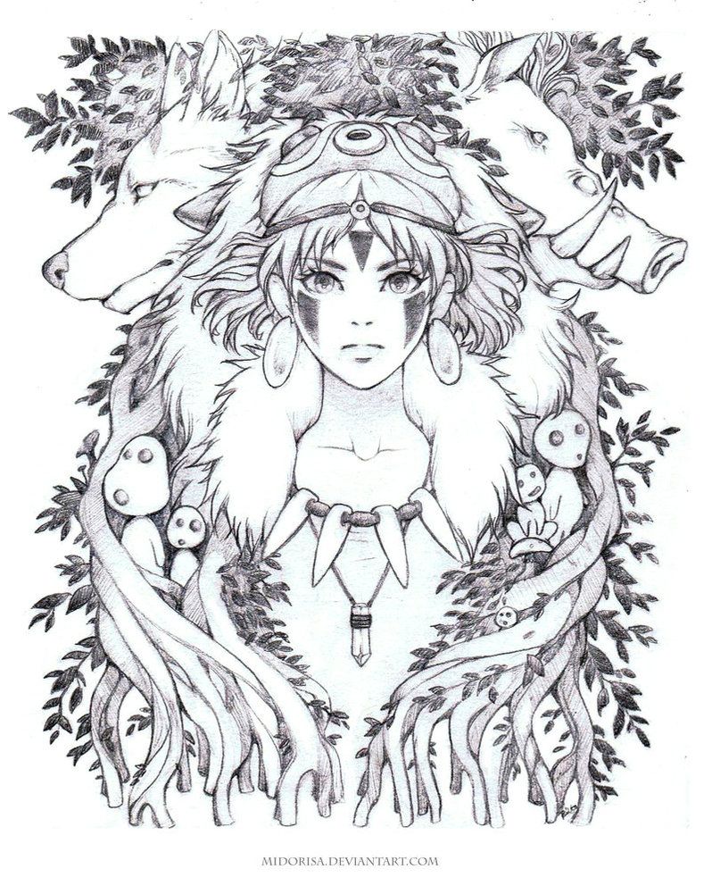 Princess Mononoke Sketch at Explore collection of
