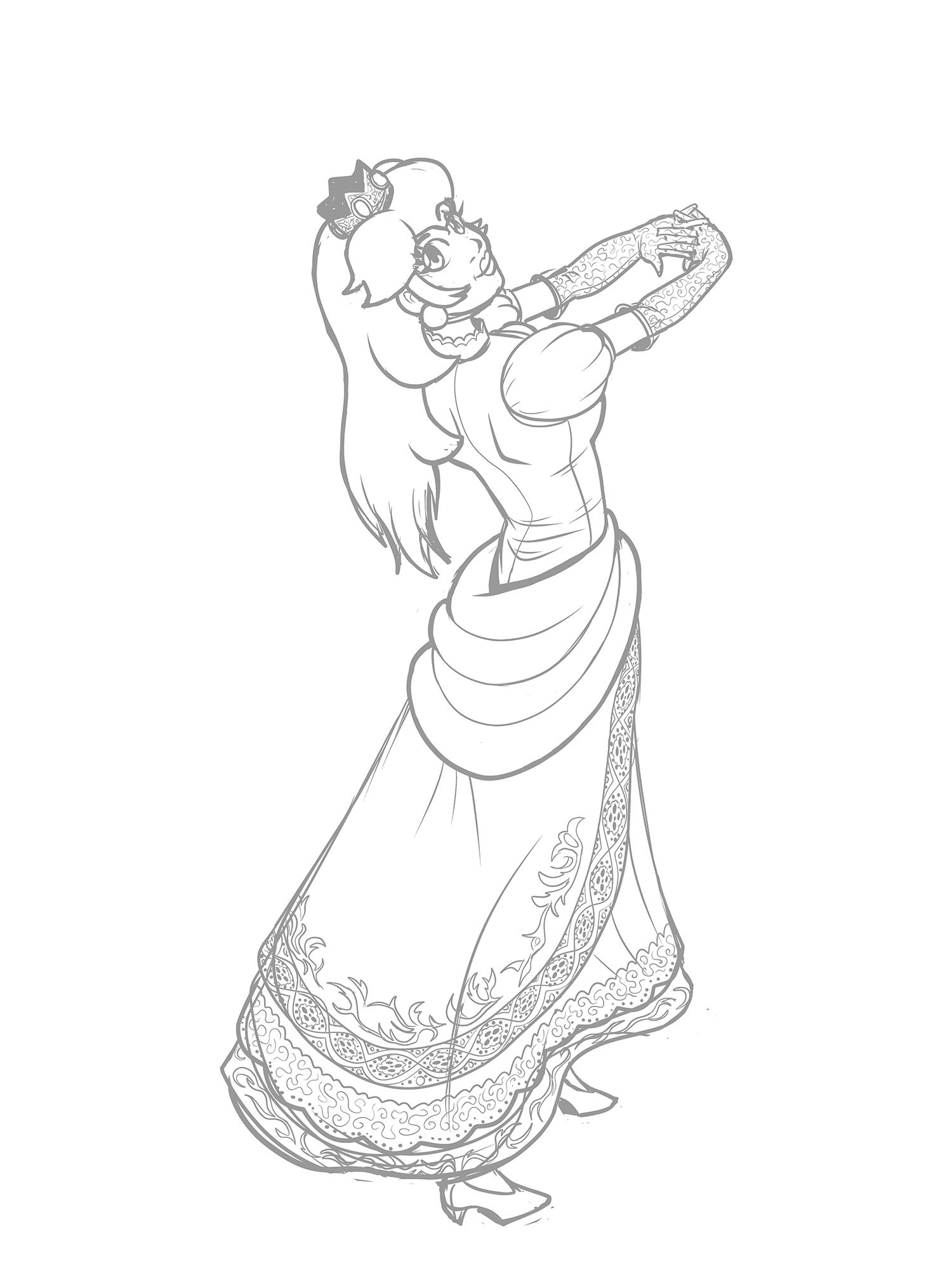 1500x2000 James Ville - Princess Peach Sketch