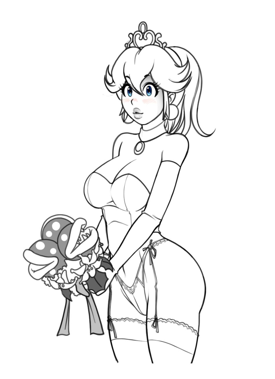 951x1312 Princess Peach Bridal Lingerie Sketch Jagodibuja Comics - Princess Peach Sketch