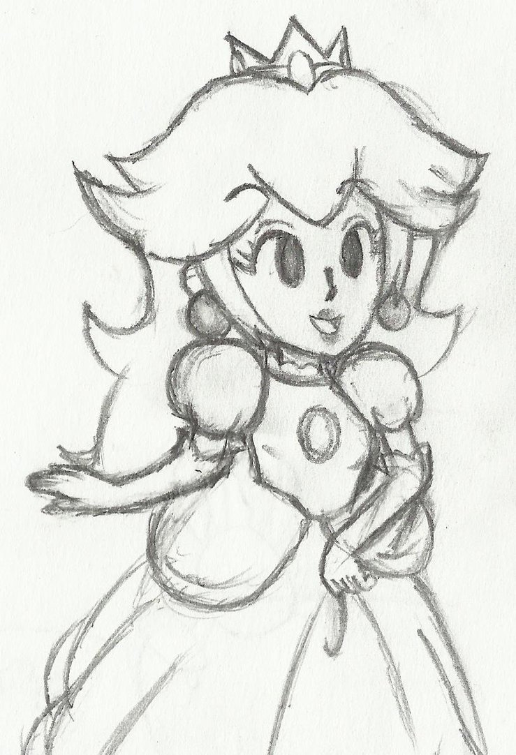 739x1082 Princess Peach Sketch By Lostmemory123 - Princess Peach Sketch
