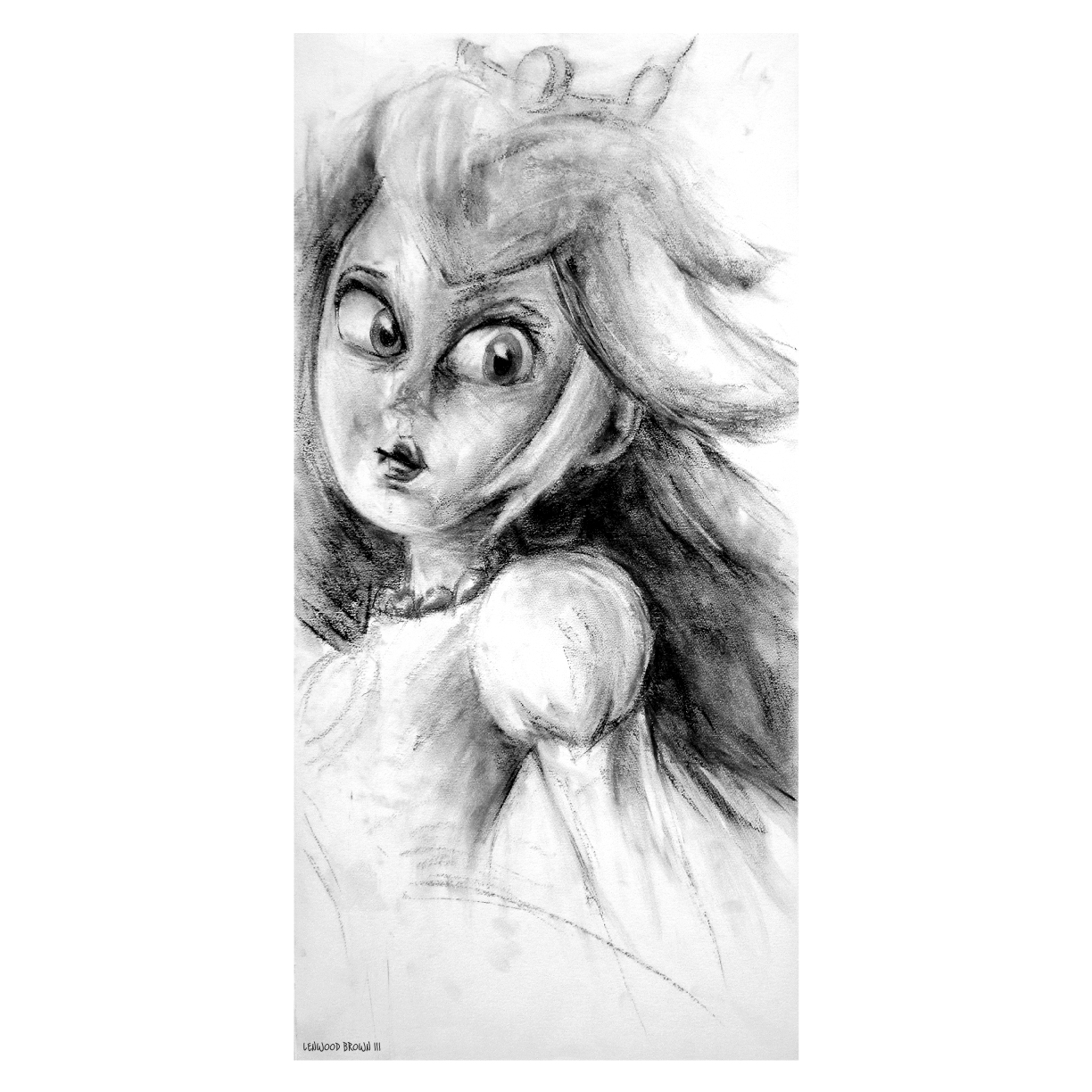 1224x1224 Charcoal Drawing Of Princess Peach - Princess Peach Sketch