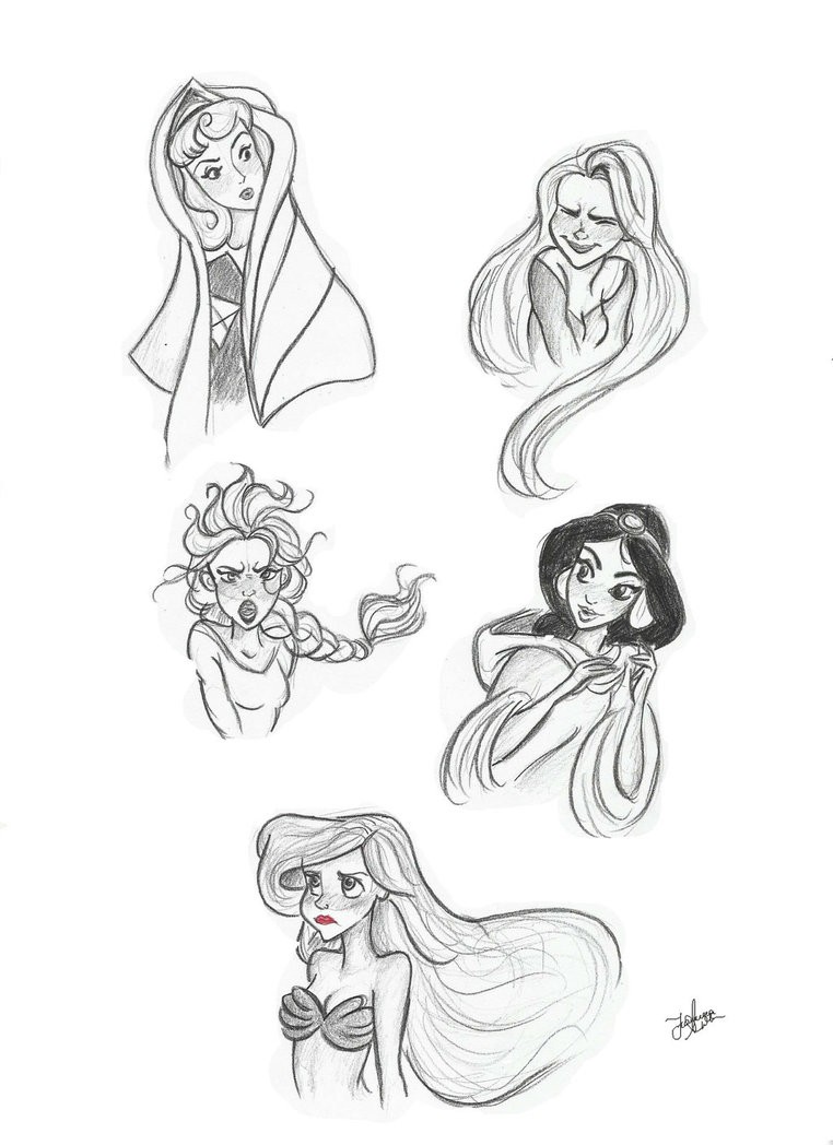 762x1048 Disney Princesses Sketch By Frava8 D8e9isk Princess Sketches 1 - Princess Sketch
