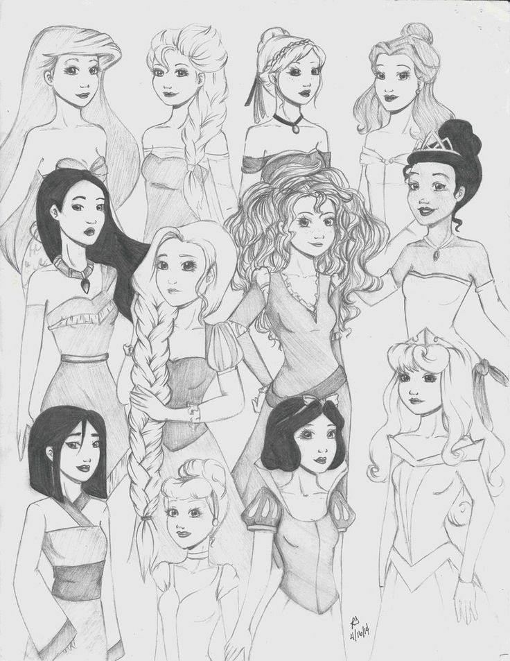 736x953 Collection Of Drawing Of Disney Princess High Quality, Free - Princess Sketch