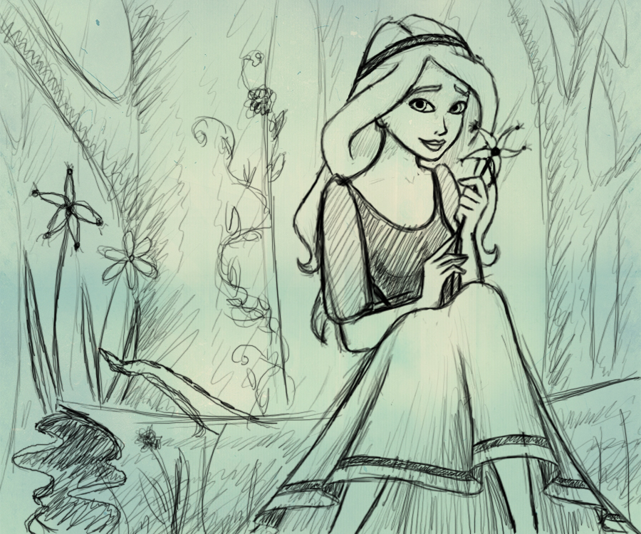 900x750 Secret Princess Sketch By Whisperwings - Princess Sketch