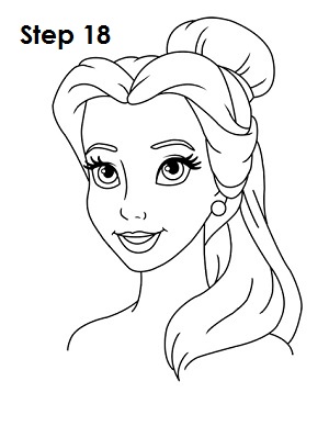 300x388 How To Draw Belle - Princess Sketch Easy