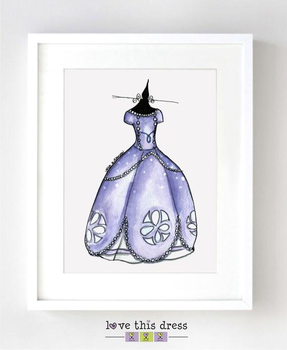 570x694 Princess Sofia Disney Watercolor Fine Art Sketch Print Etsy - Princess Sofia Sketch