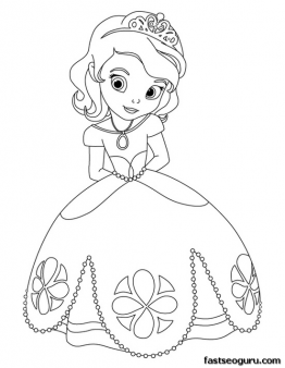262x338 Printable Cute Princess Sofia Coloring Pages For Girls - Princess Sofia Sketch