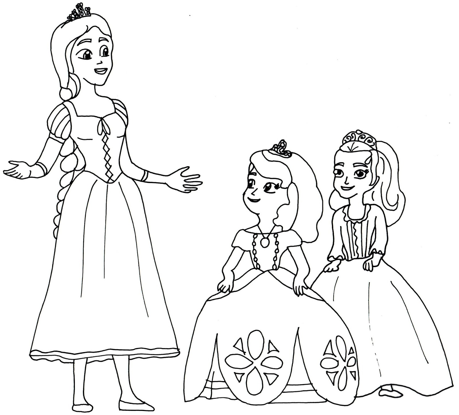 1600x1445 Sofia The First Coloring Pages The Curse Of Princess Ivy - Princess Sofia Sketch