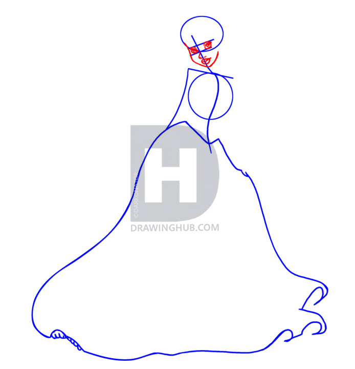 694x720 How To Draw Princess Tiana, Step By Step, Drawing Guide, By - Princess Tiana Sketch