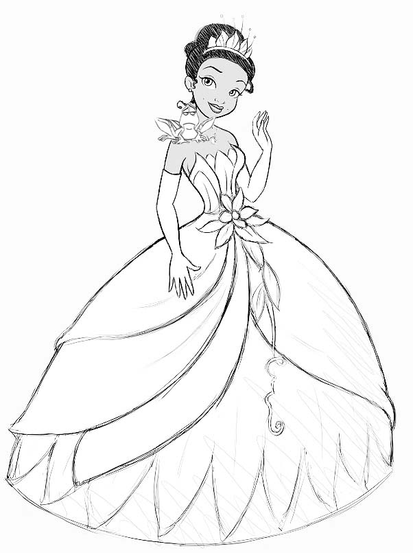 602x805 How To Add The Princess And The Frog Step By Step Drawing Lesson - Princess...