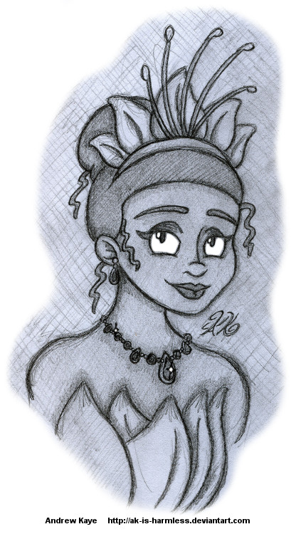 416x750 Sketch - Princess Tiana Sketch