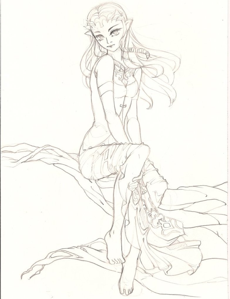 783x1020 Princess Zelda Sketch By Berrykuro - Princess Zelda Sketch