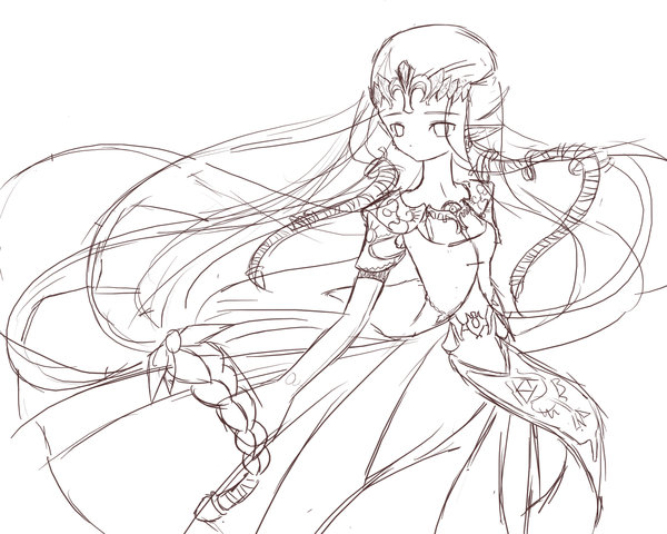 600x480 Quick Sketching Princess Zelda Zelda Dungeon - Princess Zelda Sketch