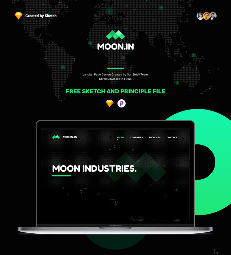 800x883 Moon.in Sketch Amp Principle Landing Page - Principle Sketch