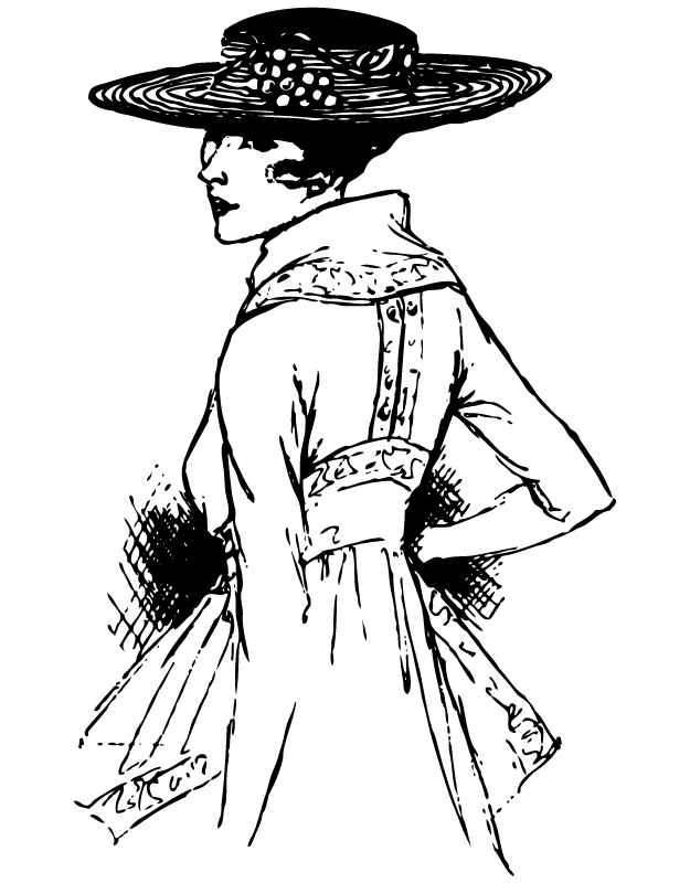 625x800 Early 1900s Vintage Vogue Magazine Fashion Sketch - Printable Sketch Pictures